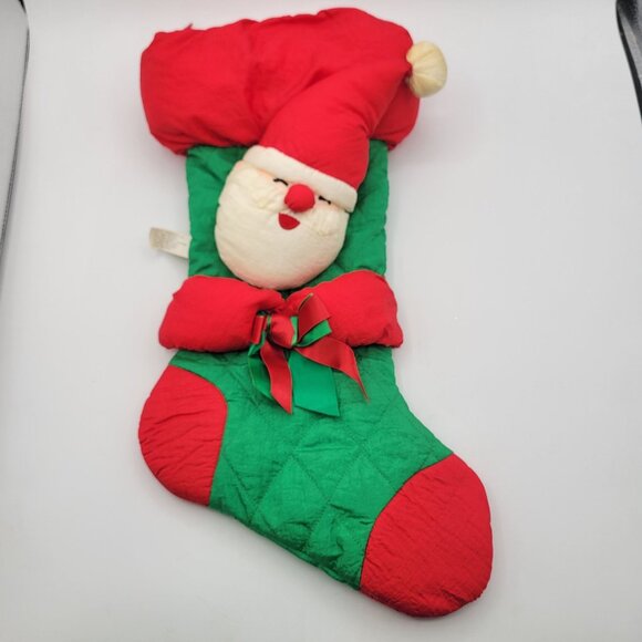 Lot of Vintage Christmas Decor Puffy Nylon Parachute Material - Santa & Reindeer - Picture 14 of 14